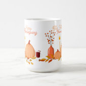 カスタムハッピー感謝祭マグカップとカボチャ コーヒーマグカップ (中央)