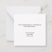 カスタムハッピー感謝祭 ノートカード (裏面)