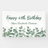 カスタムハッピー60th誕生日グリーンリー 横断幕 (横)