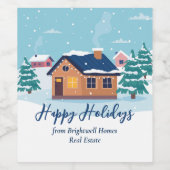 カスタムハッピー ホリデーズ リアルエステート カンパニー パーティ ワインラベル (シングルラベル)