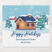 カスタムハッ実在プホリデーズ会社パーティー スパークリングワインラベル (シングルラベル)