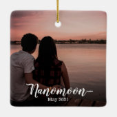 カスタムハネムーンナノムーンミニムーン写真土産 セラミックオーナメント (裏面)