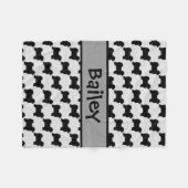 カスタムハバナ犬のシルエット フリースブランケット (正面(横))