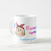 カスタムハバニーズ母かわいいお母さんの日犬派 コーヒーマグカップ (正面左)