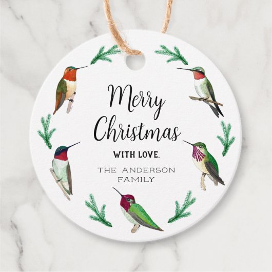 カスタムハミングバーズクリスマス フェイバータグ (正面)