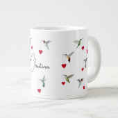 カスタムハミングバーズバレンタインデー ジャンボコーヒーマグカップ (正面右)