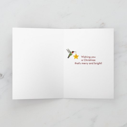 カスタムハミングバーズメリークリスマス シーズンカード (内部)