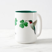カスタムハミングバードとクローバー ツートーンマグカップ (正面右)