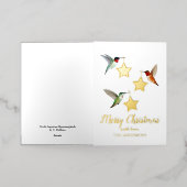 カスタムハミングバードクリスマス 箔シーズンカード (外側レイダウン)