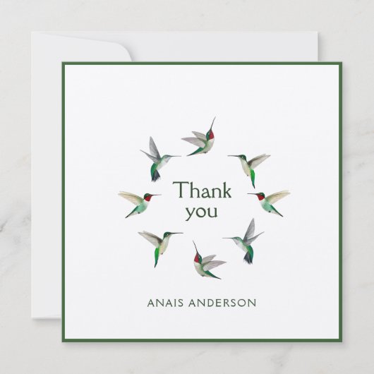 カスタムハミングバードサンキューカード サンキューカード (正面)