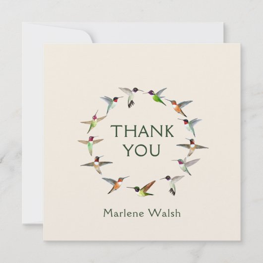 カスタムハミングバードサンキューカード サンキューカード (正面)