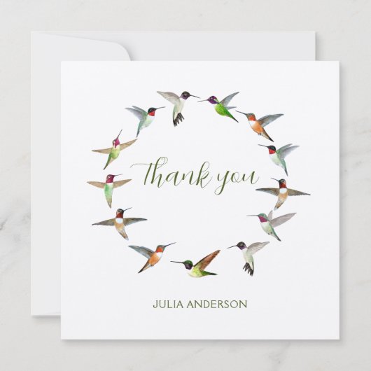 カスタムハミングバードサンキューカード サンキューカード (正面)