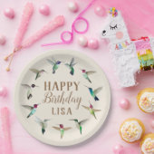 カスタムハミングバードハッピーバースデー紙プレート ペーパープレート (パーティー)