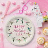 カスタムハミングバードハッピーバースデー紙プレート ペーパープレート (パーティー)