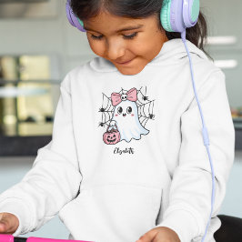 カスタムハロウィンかわいい幽霊ガールズスウェットシャツ Tシャツ