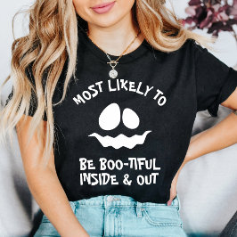 カスタムハロウィンで最もboo-tifulな人 tシャツ