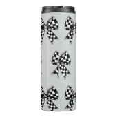 カスタムハロウィンのグレーがチェックされた弓コケット タンブラー (裏面)