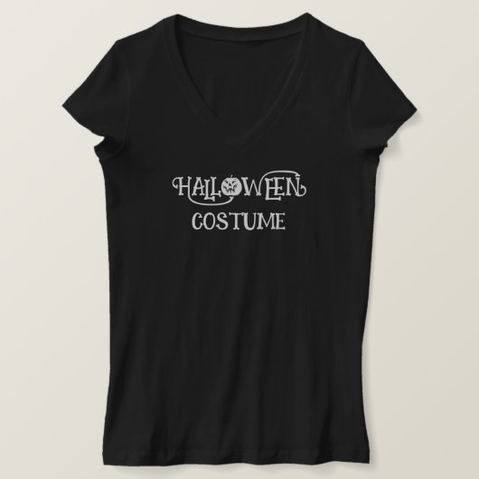 カスタムハロウィンの衣装おもしろいGag女性Vネック Tシャツ (デザイン正面)