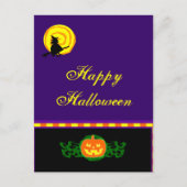 カスタムハロウィンカボチャ魔女はがき ポストカード (正面)