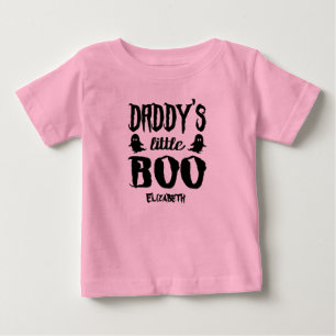カスタムハロウィンダディズリトルブブラックピンク ベビーTシャツ