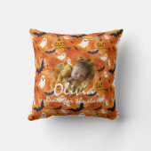 カスタムハロウィンベビー写真&やる気を起こさせる引用文 クッション (裏面)