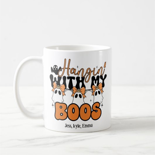 カスタムハロウィンママの幽霊とのお茶会 コーヒーマグカップ (左)