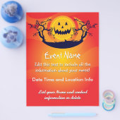 カスタムハロウィン不気味ムーン チラシ (シングル)