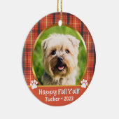 カスタムハロウィン写真名年ペットオーナメント セラミックオーナメント (右)