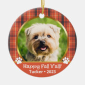 カスタムハロウィン写真名年ペットオーナメント セラミックオーナメント (正面)