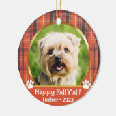 カスタムハロウィン写真名年ペットオーナメント セラミックオーナメント (左)