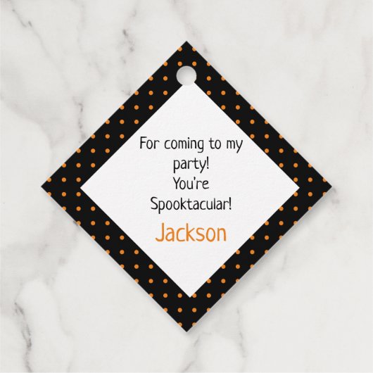 カスタムハロウィン感謝していユークラシックスラウンドステッカー フェイバータグ (裏面)