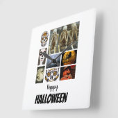 カスタムハロウィン8フォトコラージュ スクエア壁時計 (傾斜)