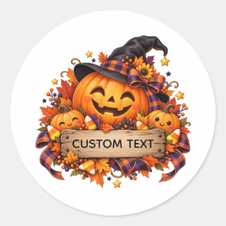 カスタムハロウィン・パンプキンステッカー ラウンドシール