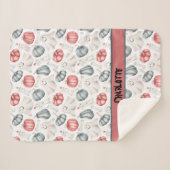 カスタムハロウィーンかわいい幽霊ボーンキャンドルカンプキン シェルパブランケット (正面(横))