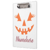 カスタムハロウィーンのカボチャのちょうちんガーリーパンプキンハロウィーン クリップボード (左)