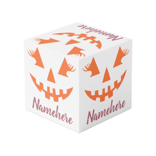 カスタムハロウィーンのカボチャのちょうちんガーリーパンプキンハロウィーン フォトキューブ (裏面アングル)