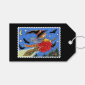 カスタムハロウィーンキャットウィッチブロムスティック ギフトタグ (正面(横))