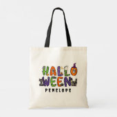 カスタムハロウィーントリックまたはトリートフェスティバル要素 トートバッグ (裏面)