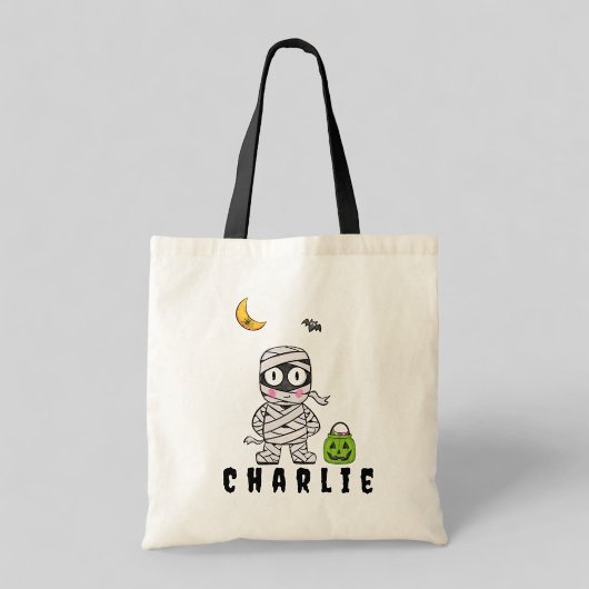 カスタムハロウィーントリックまたはトリートミイラこうもりスパイダー トートバッグ