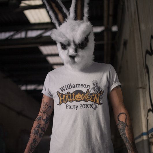 カスタムハロウィーン年間パーティースケルトン Tシャツ