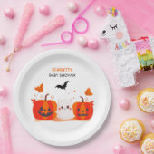カスタムハロウィーン幽霊&パンプキンズベビーシャワー ペーパープレート (パーティー)
