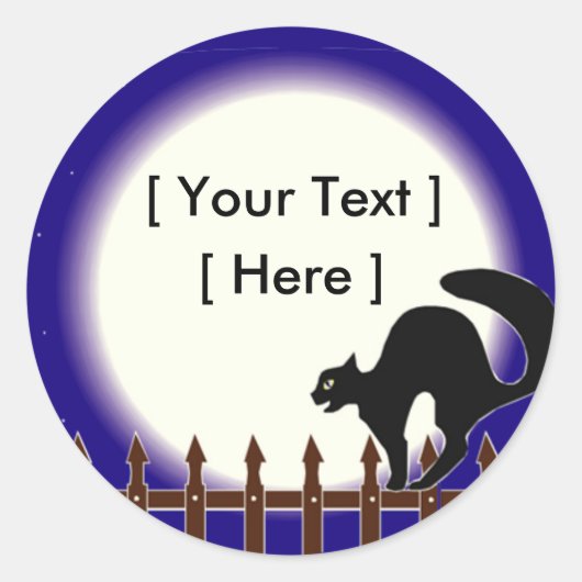 カスタムハロウィーン猫シール ラウンドシール (正面)