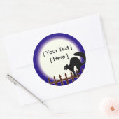 カスタムハロウィーン猫シール ラウンドシール (封筒)