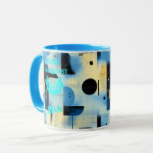 カスタムハロウィーン – 電気シアンこうもりナイトロースト マグカップ (正面左)