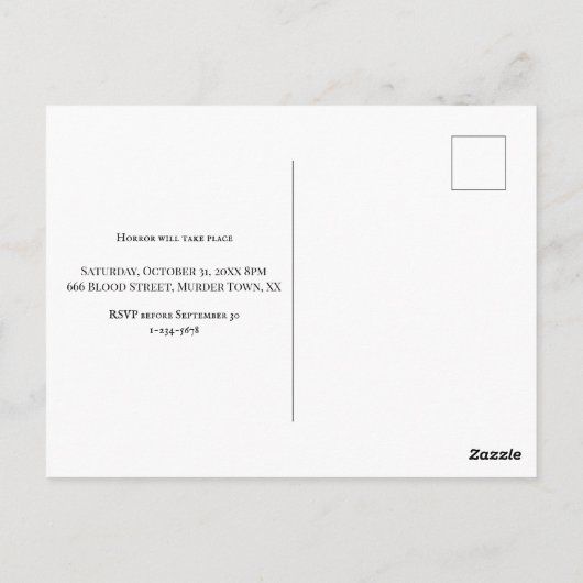 カスタムハローウィンパーティ招待ヴィンテージ写真 ポストカード (裏面)