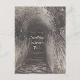 カスタムハローウィンパーティ招待ヴィンテージ写真 ポストカード