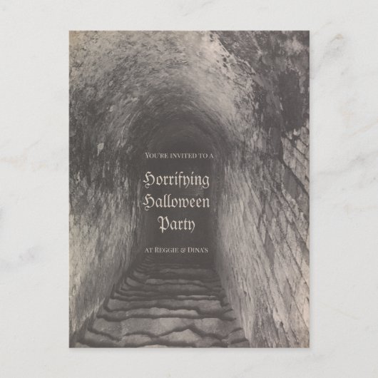 カスタムハローウィンパーティ招待ヴィンテージ写真 ポストカード (正面)