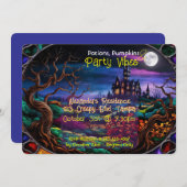 カスタムハローウィンパーティ招待状ハ幽霊のよく出るウス 招待状 (正面/裏面)