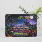 カスタムハローウィンパーティ招待状ハ幽霊のよく出るウス 招待状 (スタンド正面)