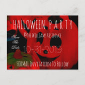 カスタムハローウィンパーティ日付カボチャを保存 案内ポストカード (正面)